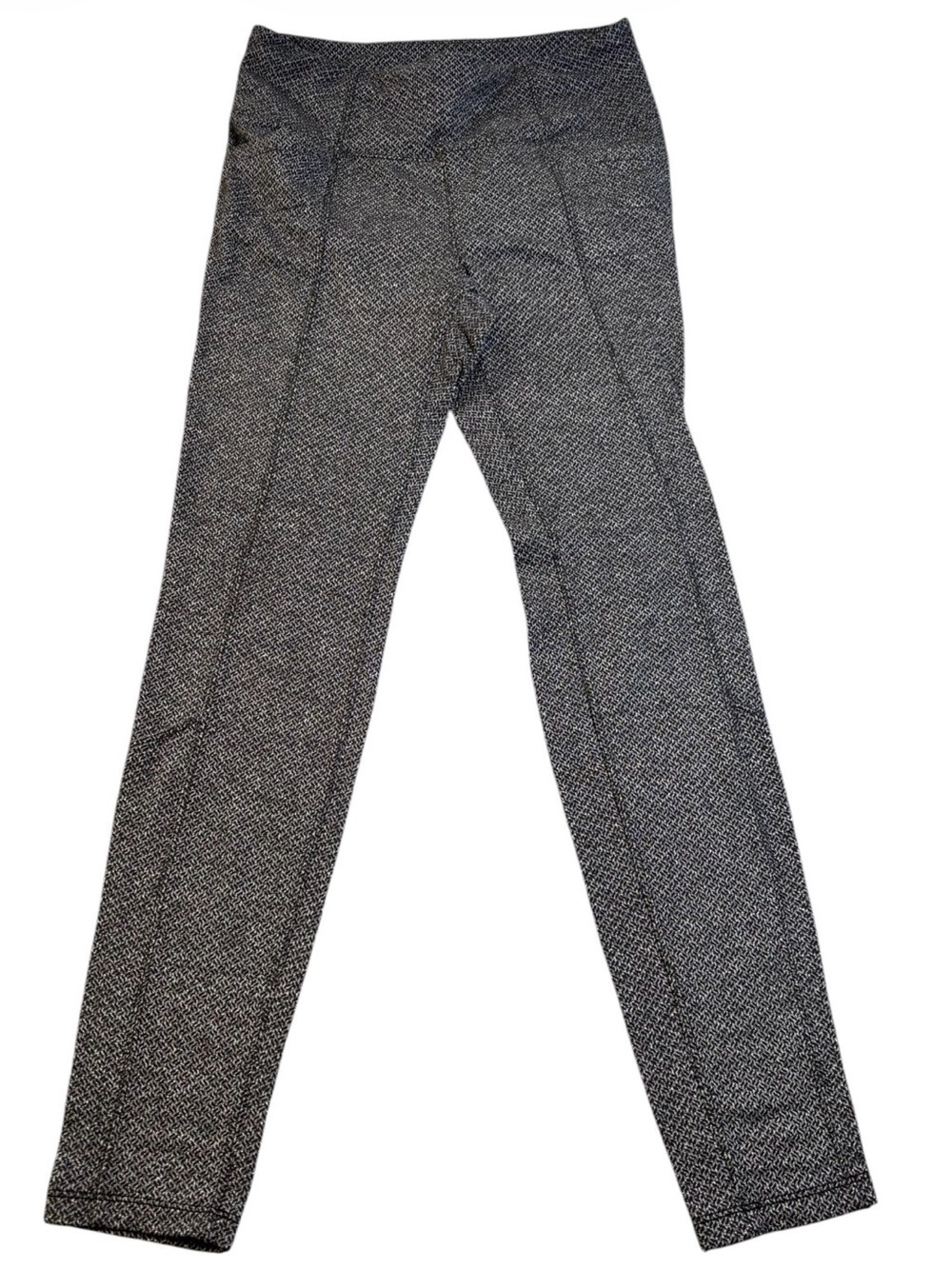 Athleta Metro Criss Cross Leggings Small Gray Black Jacquard High Rise